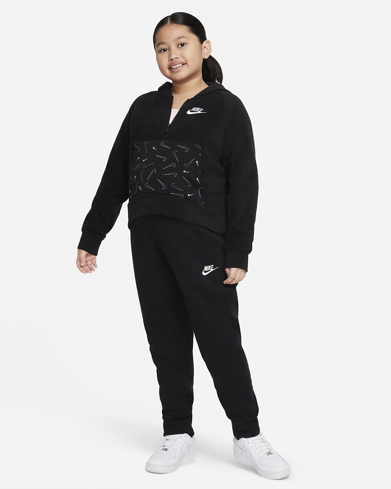Nike Sportswear Big Kids' (Girls') Full-Zip Hoodie (Extended Size).