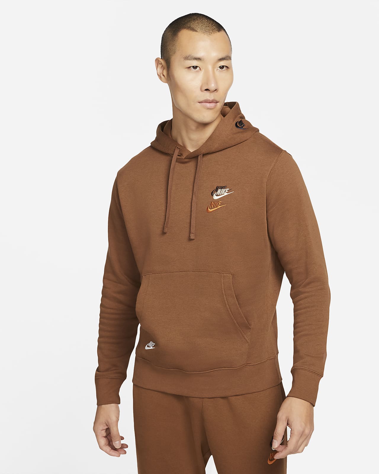 orange nike hoodie with japanese writing