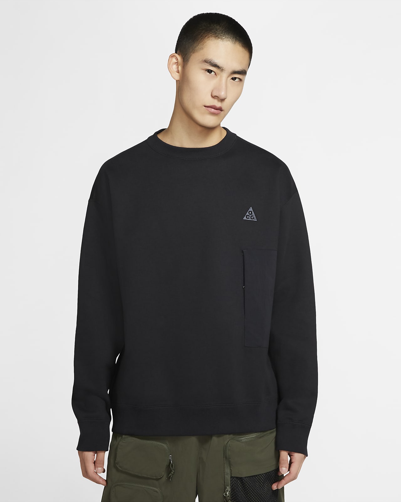 mens fleece crew neck