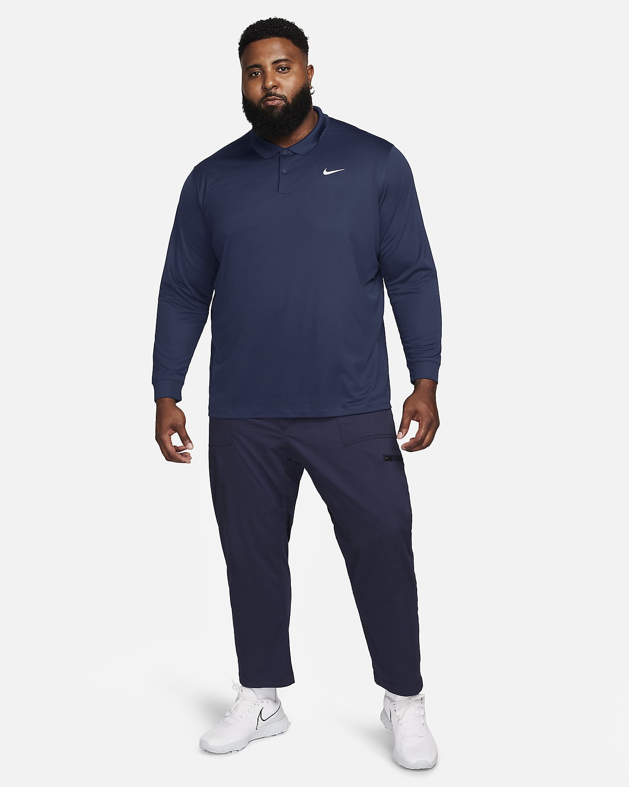 Nike Men's Dry Long Sleeve Hoodie Tee M / College Navy/White