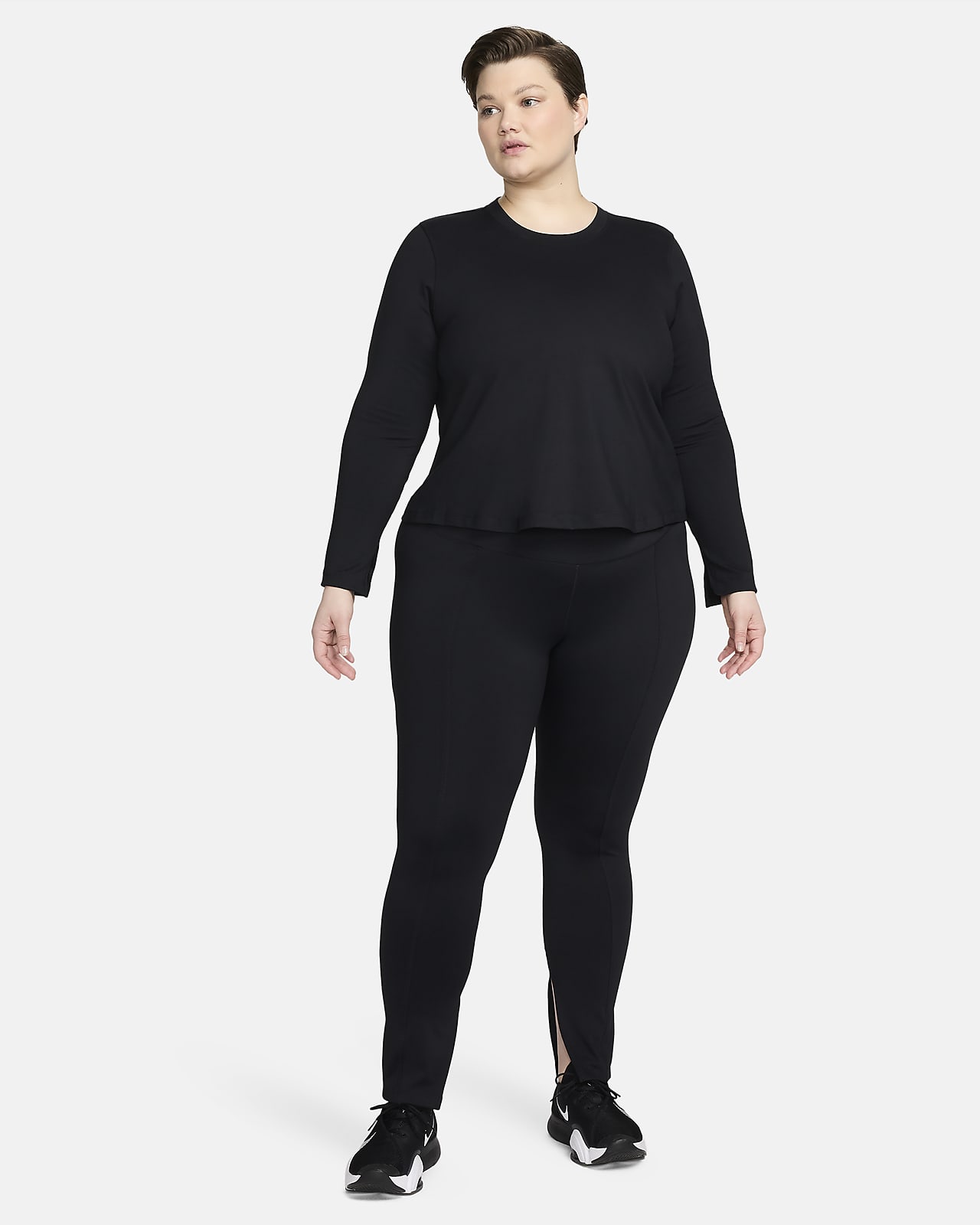 New Womens Large L-XL Nike Elite Knit Tight Long Tank Top Black $80  598184-010 on eBid United States