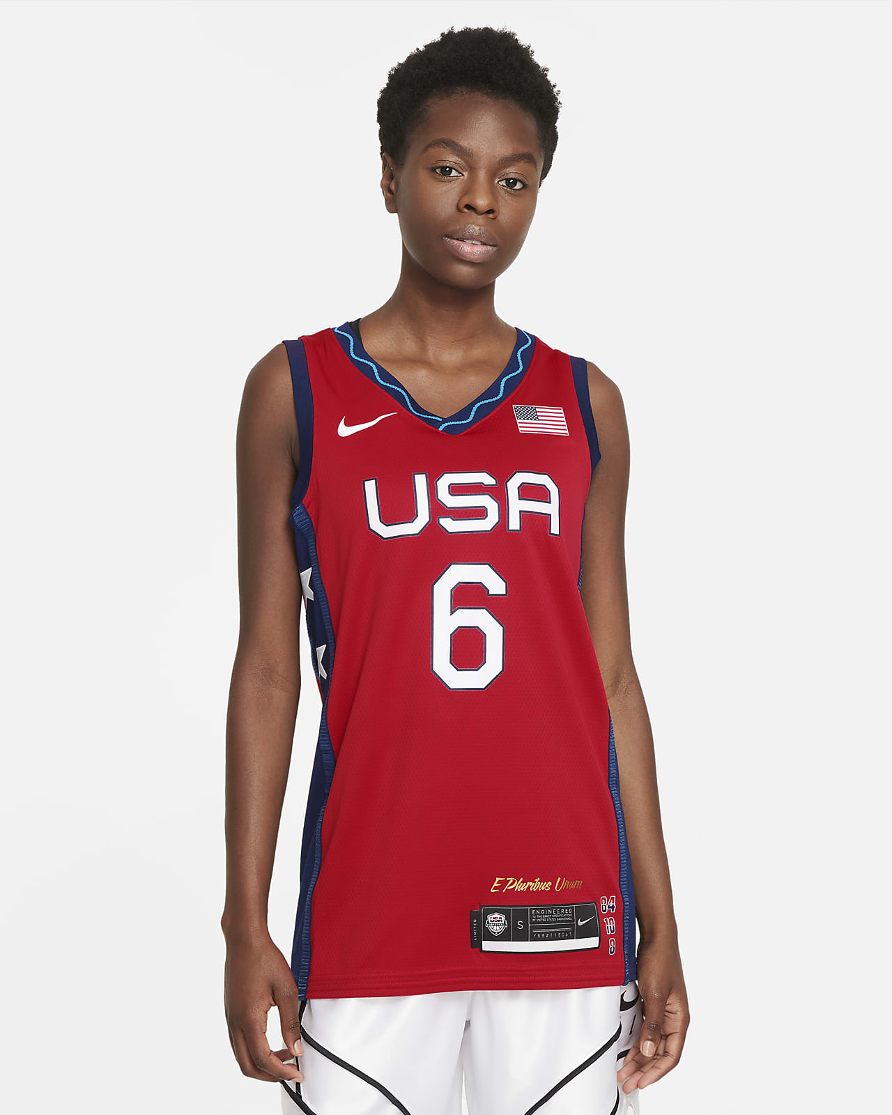 Jersey de básquetbol para mujer Nike Team USA (Sue Bird) (Road). 