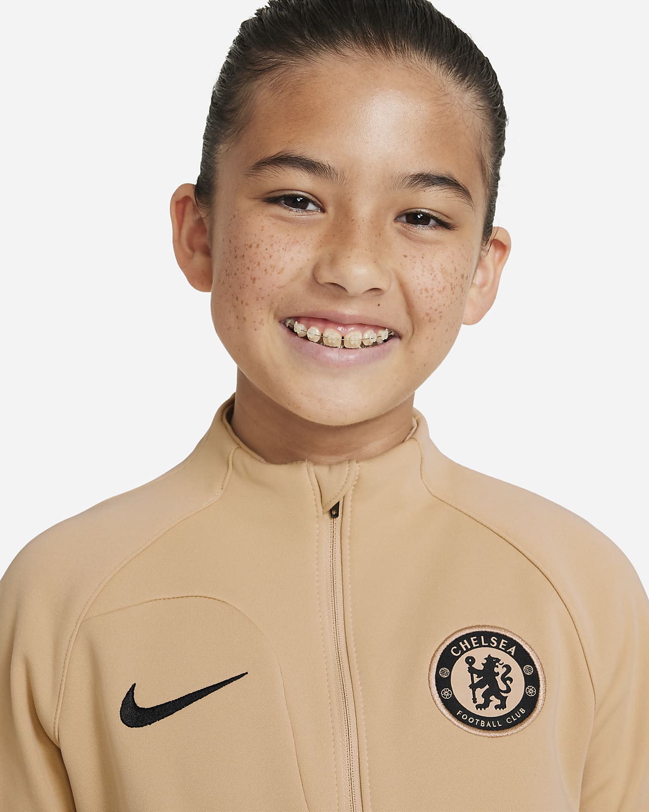 Chelsea F.C. Academy Pro Younger Kids' Knit Football Jacket. Nike NO