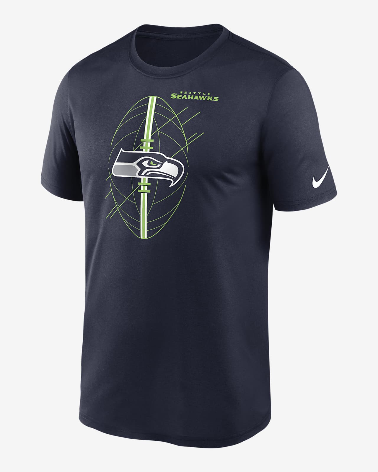 Nike Men's Seattle Seahawks Legend Logo Navy T-Shirt - L (Large)