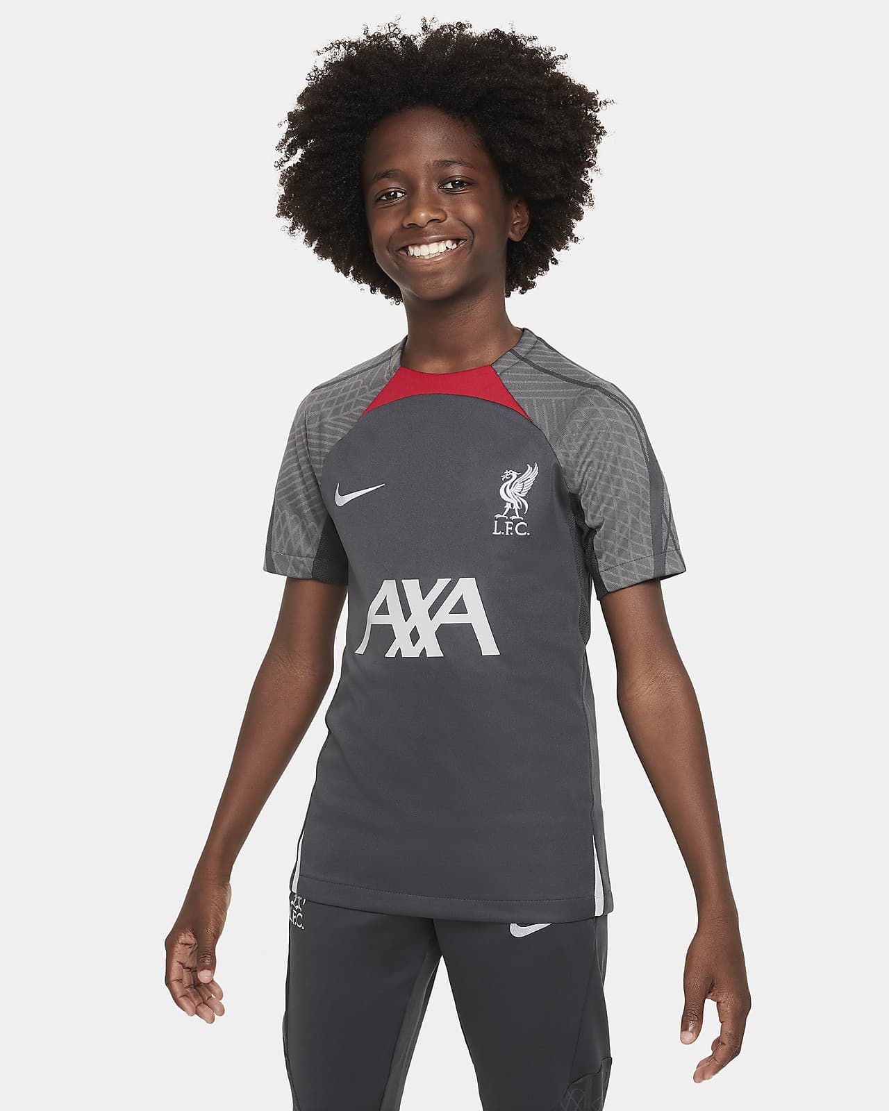 Dzianinowa koszulka piłkarska dla dużych dzieci Nike Dri-FIT Liverpool F.C. Strike