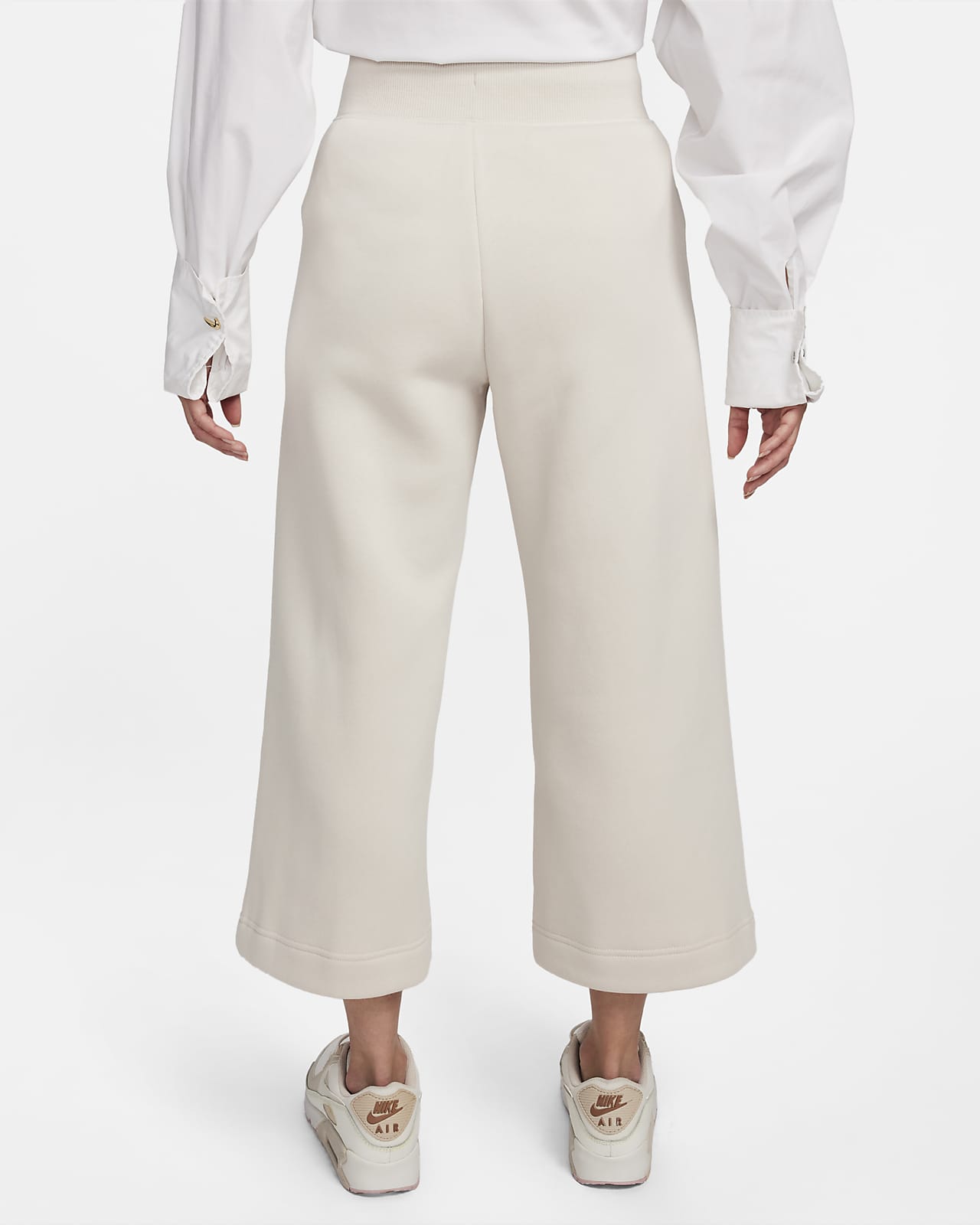 Linen Cropped Pants White | NA-KD