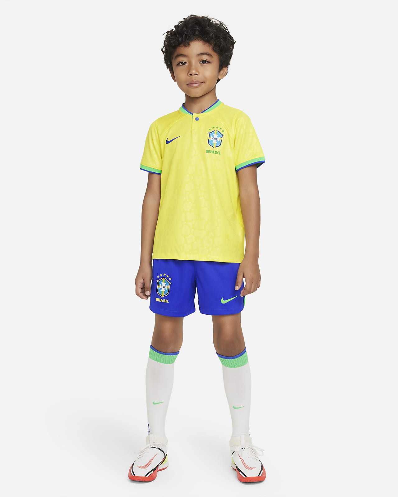 Brasilien 2022/23 Home Nike Dri-FIT Fußball-Trainingsanzug für jüngere Kinder