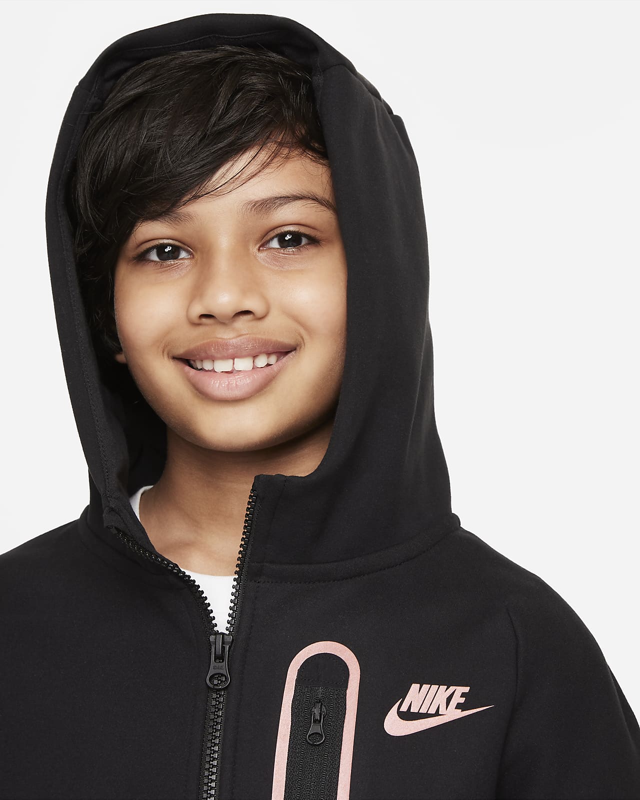 Nike Sportswear Tech Fleece Older Kids' (Boys') Brushed Full-Zip Hoodie ...