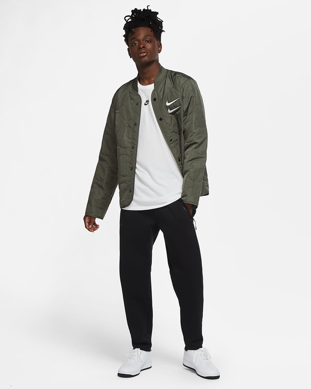 nike air quilted fleece parka