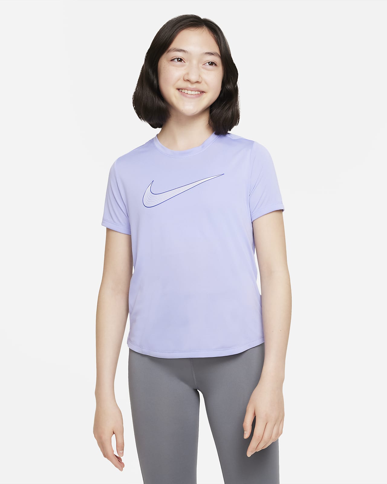 Nike Dri-FIT One Trainingstop met korte mouwen voor meisjes