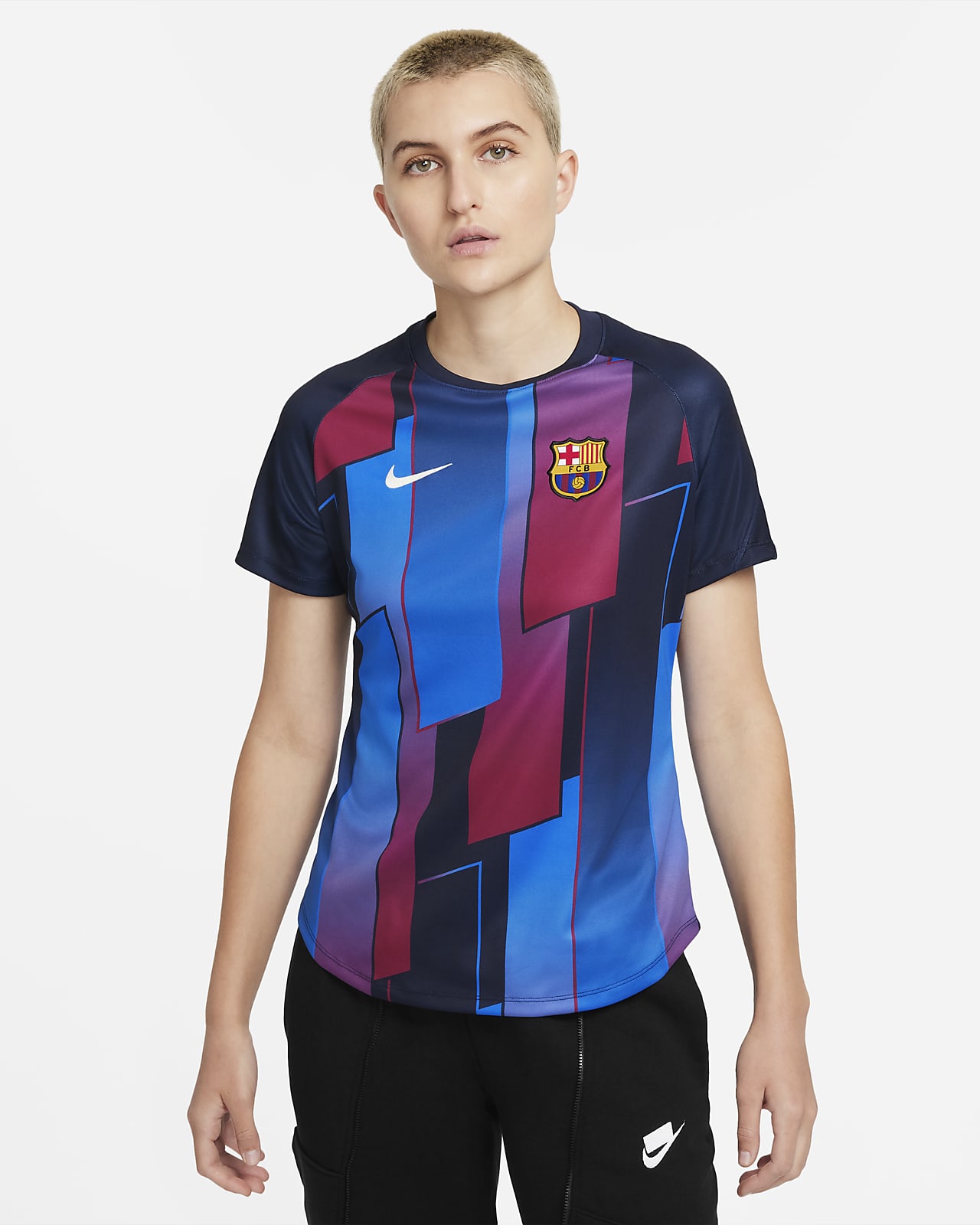 Camiseta de de manga antes del partido mujer del FC Barcelona. Nike.com