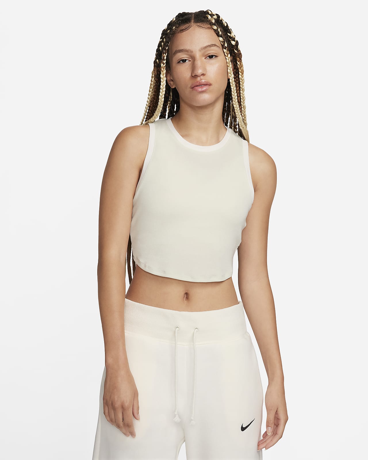 cropped ribbed tank top —