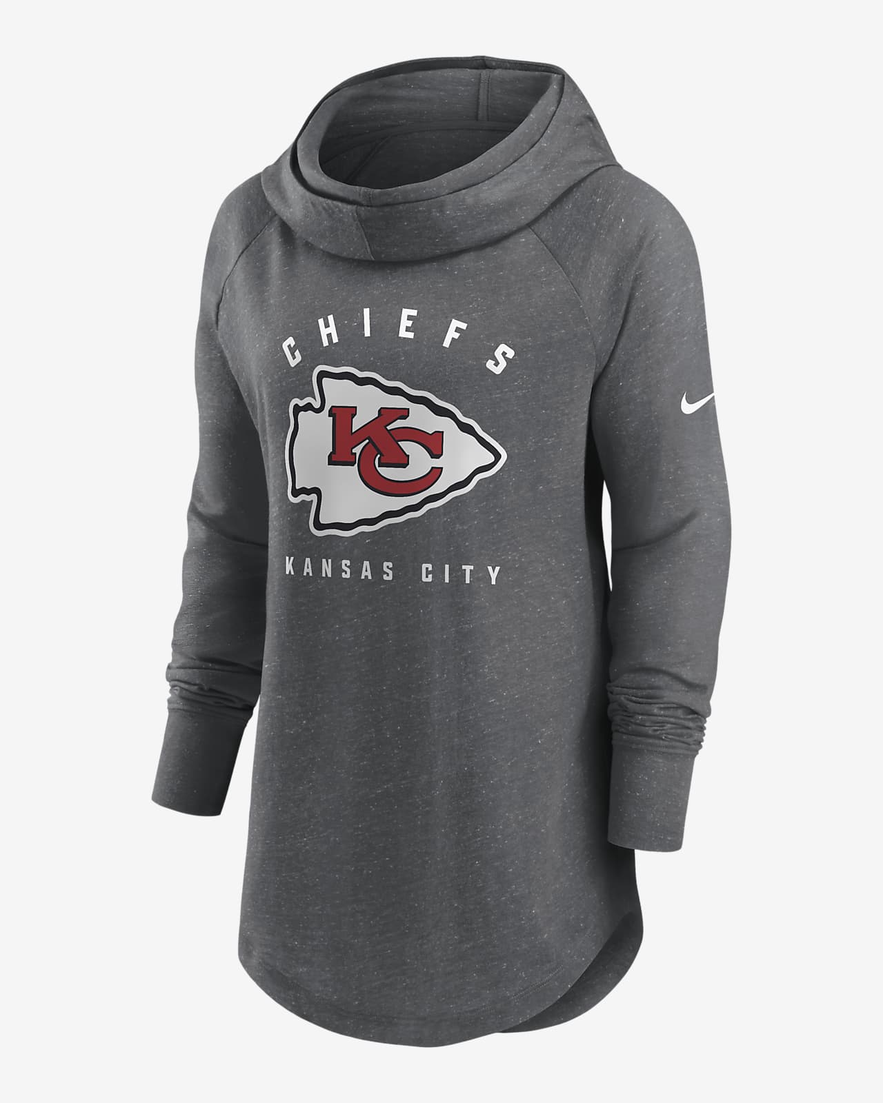 Nike Women's Team (NFL Kansas City Chiefs) Pullover Hoodie in Grey, Size: Small | NKZE07F7G-06G