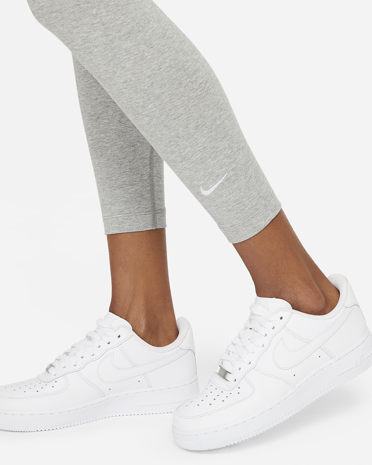 Nike Essential 7/8 Mid-Rise Leggings Dark Grey Heather/White