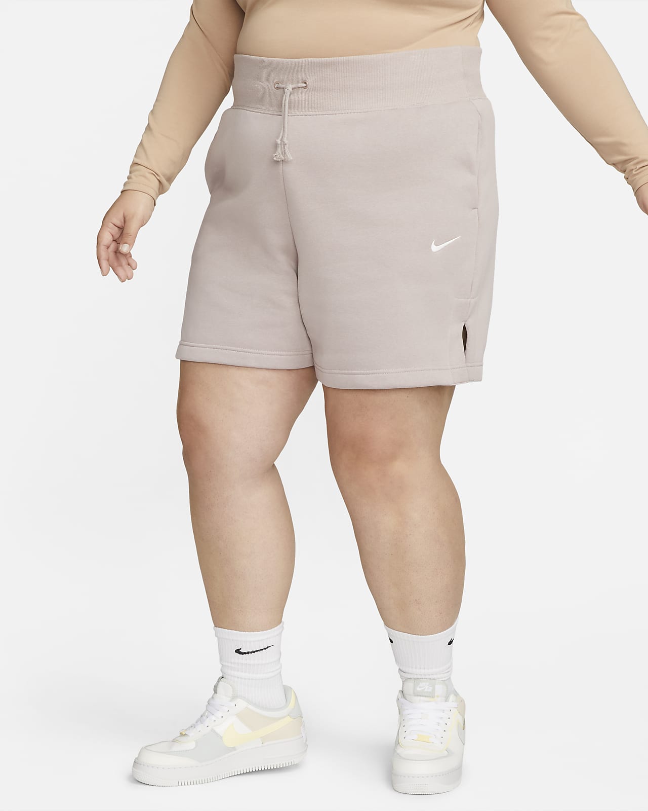 Nike Sportswear Phoenix Fleece Women's High-Waisted Loose-Fit Shorts (Plus  Size).