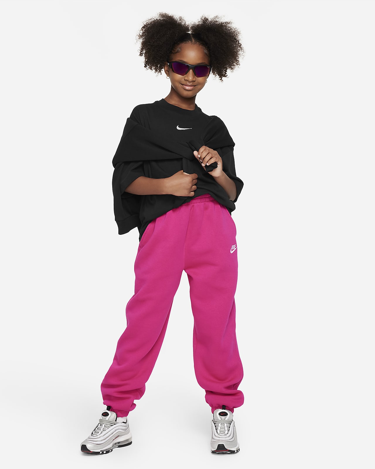 Nike Sportswear Club Fleece Big Kids\' (Girls\') Loose Pants.