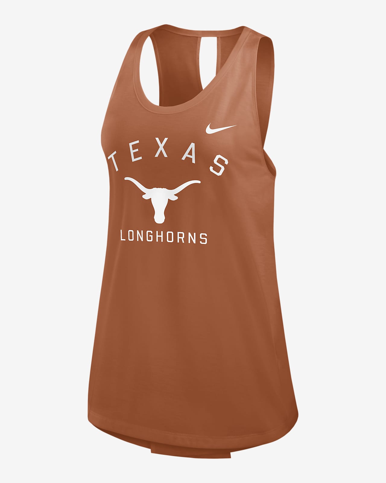 Camiseta de tirantes universitaria Nike para mujer Texas Longhorns Primetime