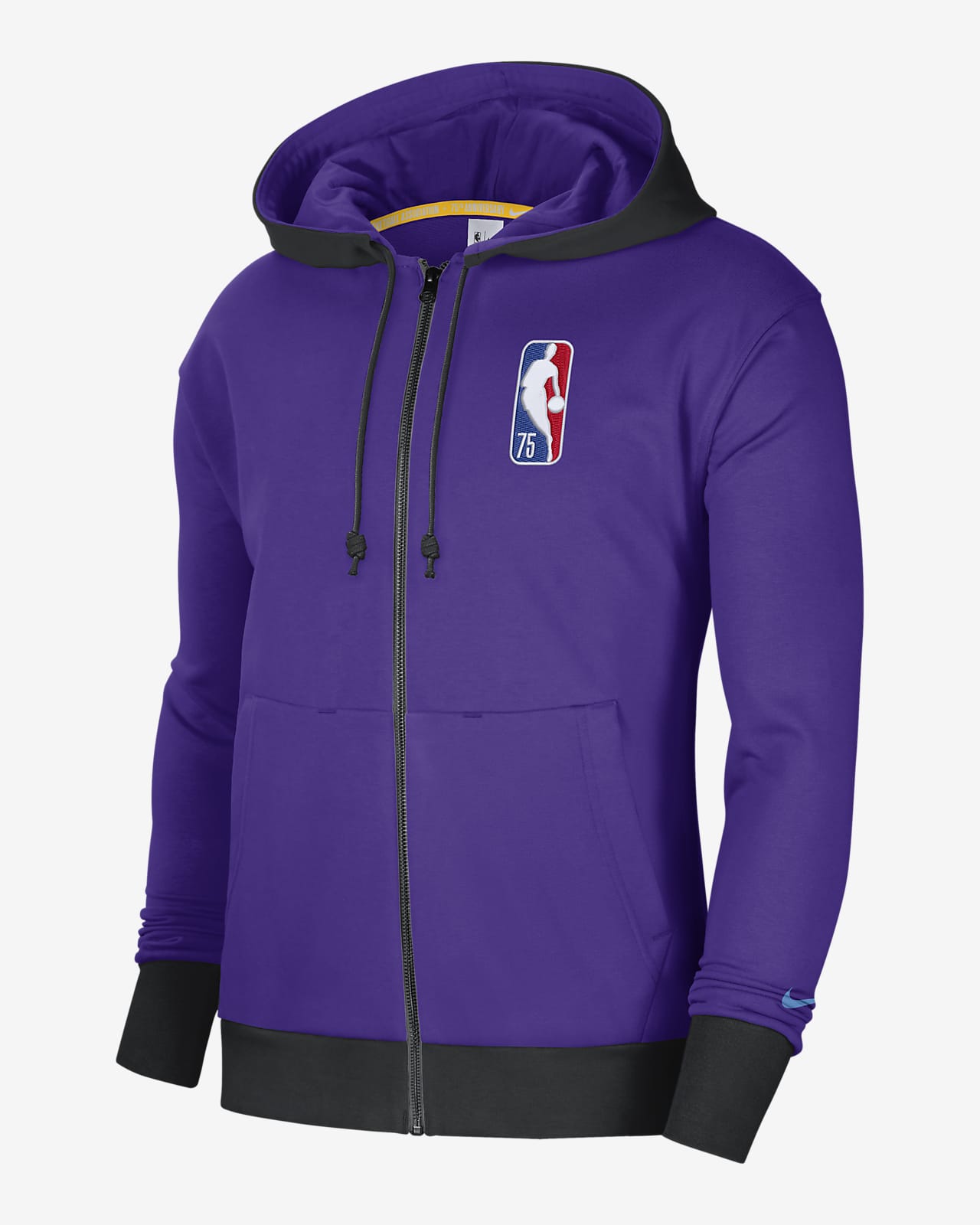 Sweat à capuche et zip en tissu Fleece Nike NBA Los Angeles Lakers Courtside pour Homme