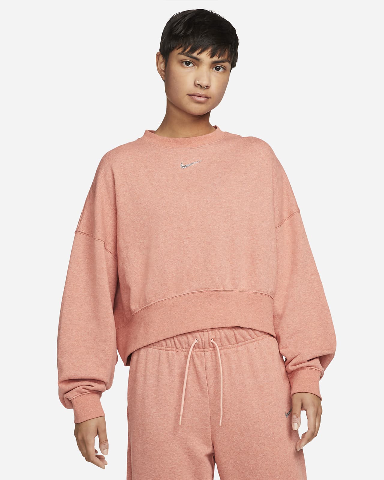 Maglia a girocollo oversize in fleece Nike Sportswear Collection Essentials  - Donna. Nike IT
