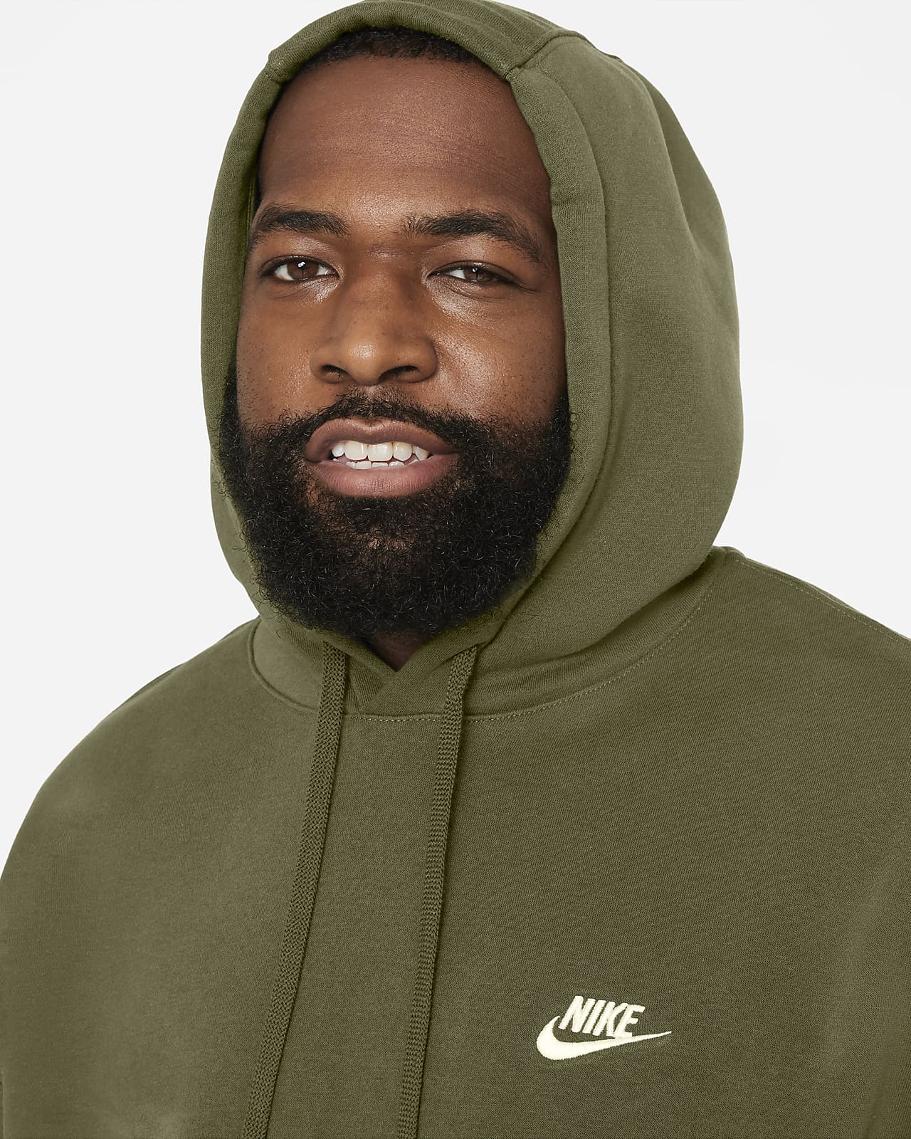 nike club drawstring hoodie sesame