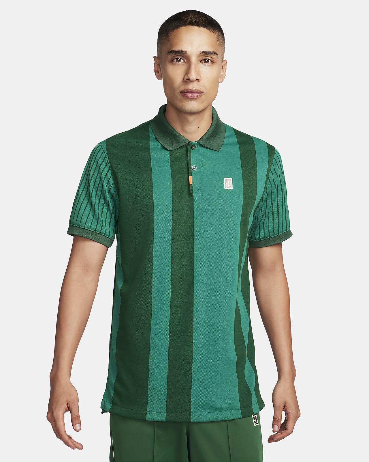 Green nike shop polo shirt