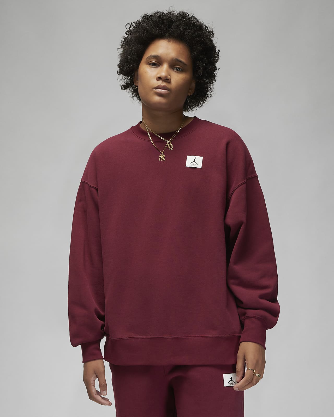 Jordan Flight Fleece sweatshirt met ronde hals voor dames. Nike BE