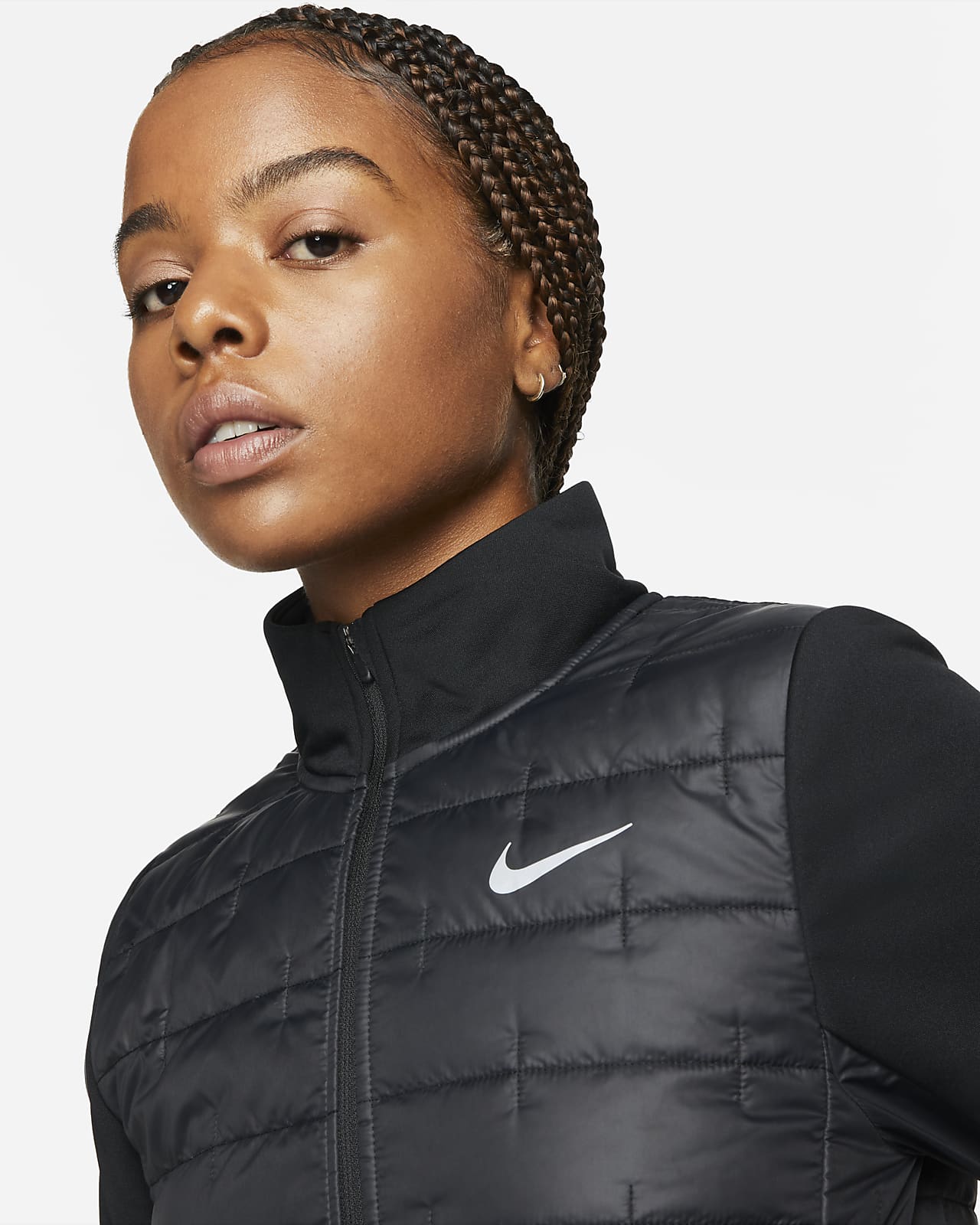 Nike WMNS Therma-FIT City Series Synthetic Fill High-Pile Fleece Jacket  White - LIGHT BONE/BLACK/WHITE