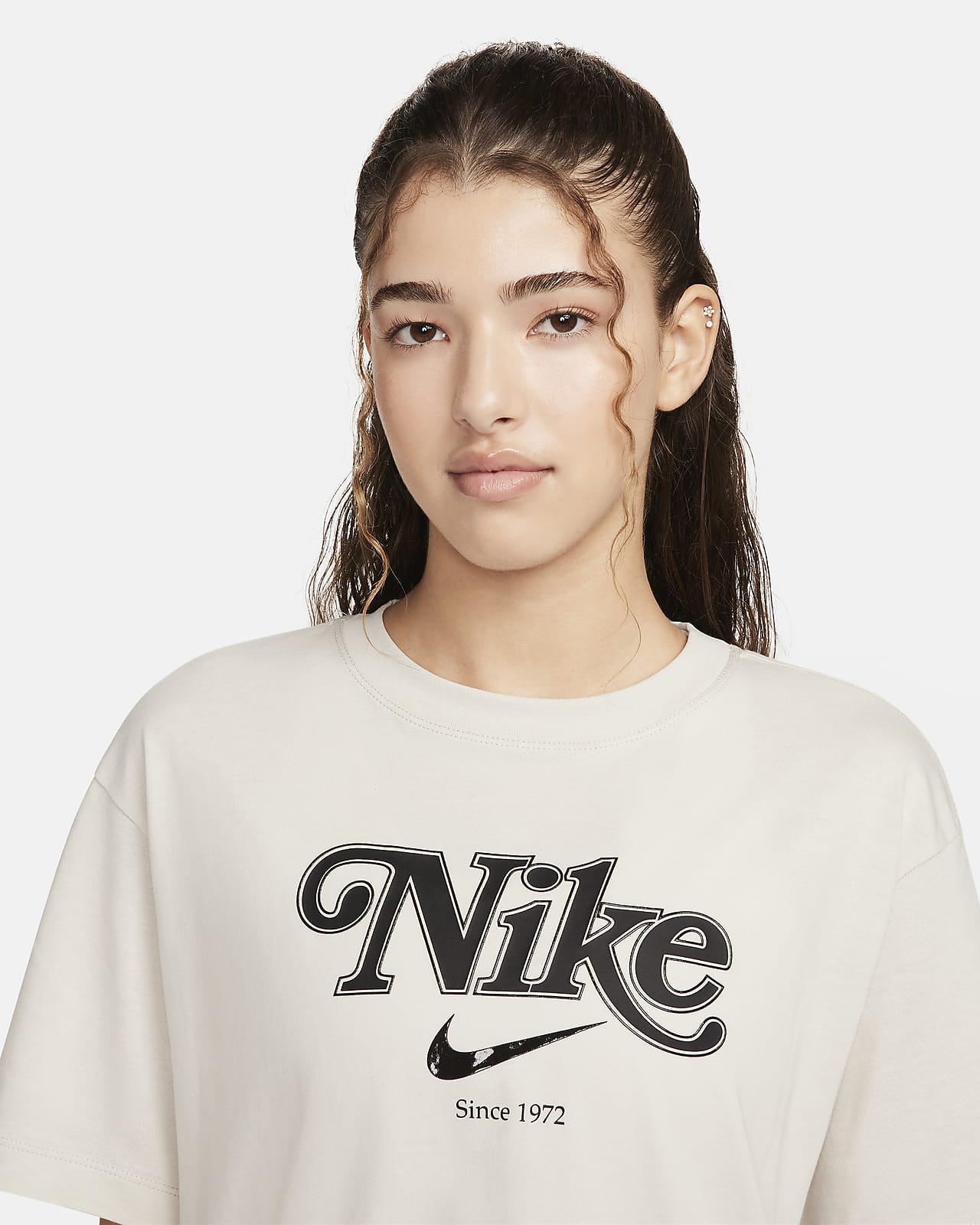 Nike, Tops, Nike Women Sportswear Cotton Heritage Tshirt Size Medium  Black