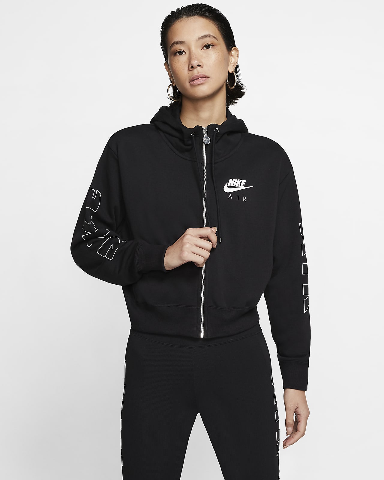 Felpa in fleece con cappuccio e zip a tutta lunghezza Nike Air - Donna. Nike  IT