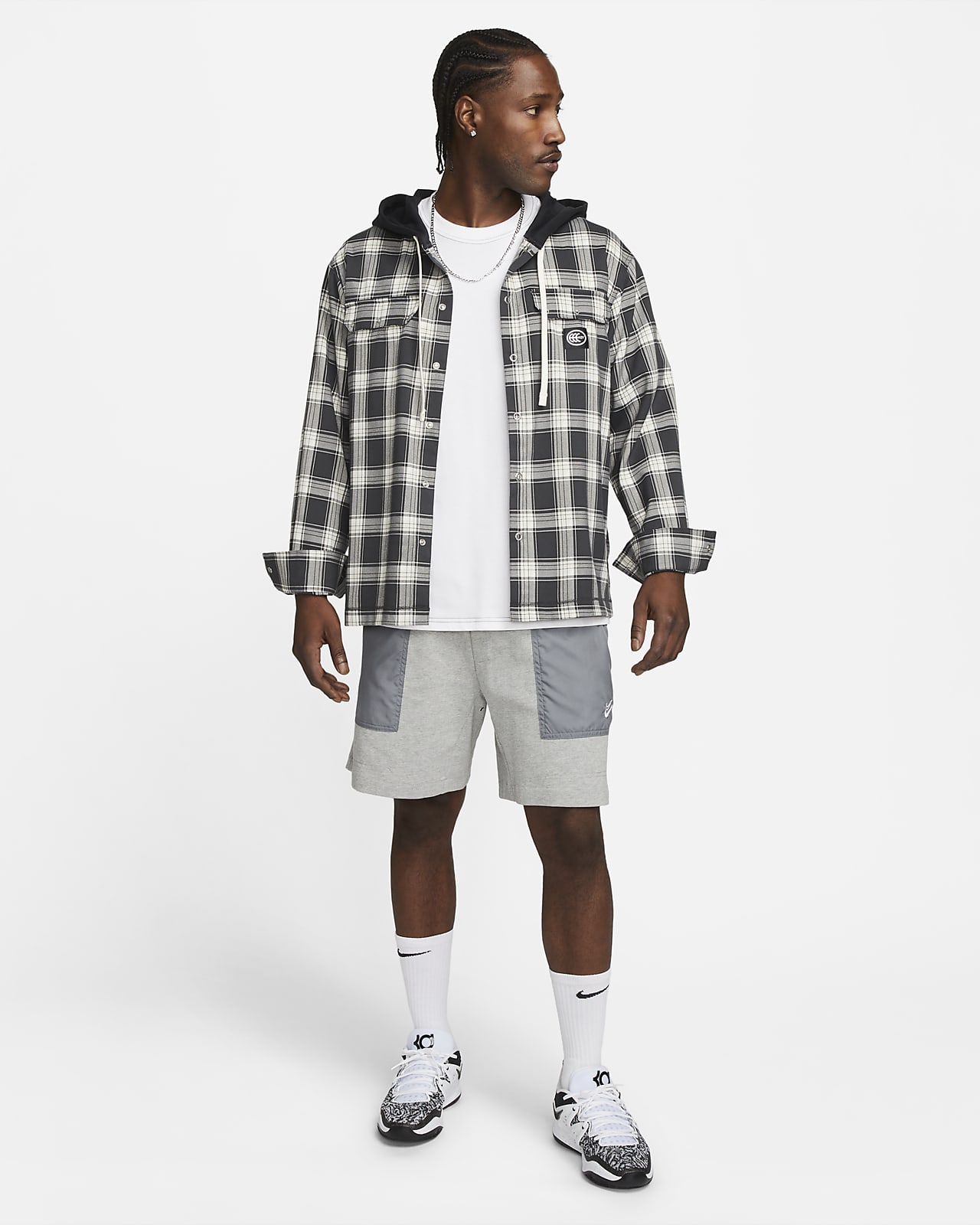 Kevin Durant Men's Hooded Basketball Flannel. Nike AT