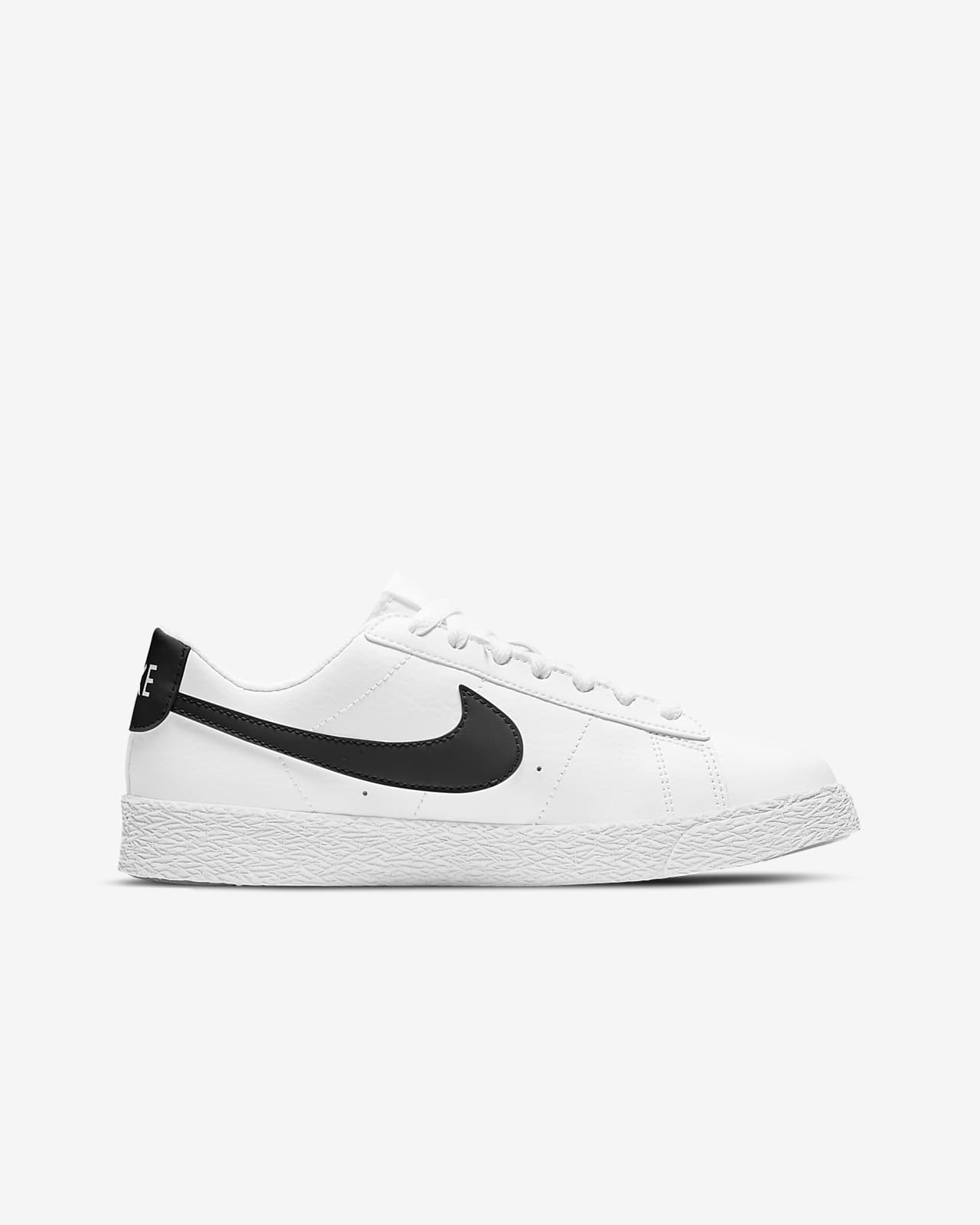 nike blazer sneakers in white and black