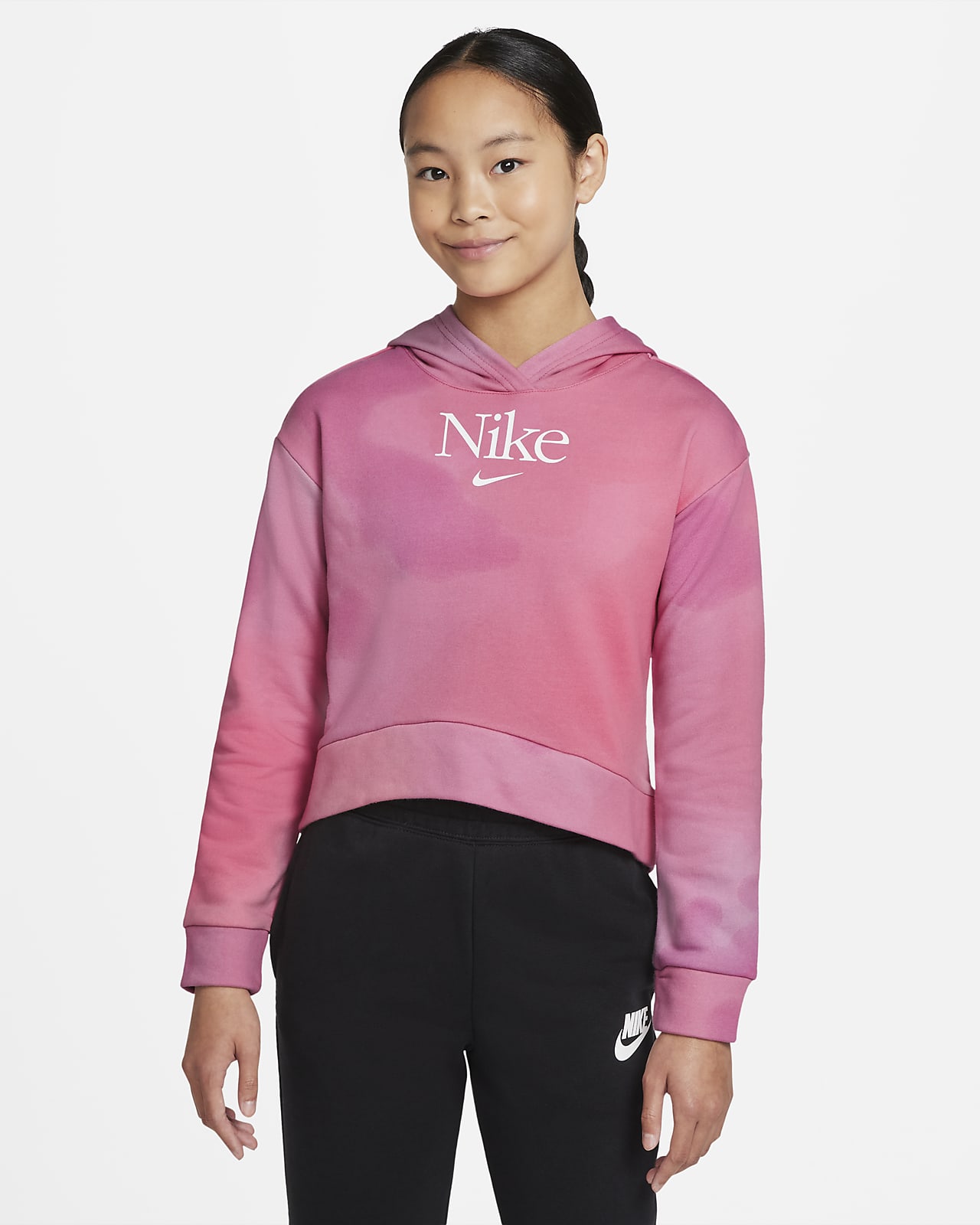 เสื้อมีฮู้ดผ้าเฟรนช์เทรีเด็กโตแบบสวม Nike Sportswear (หญิง)