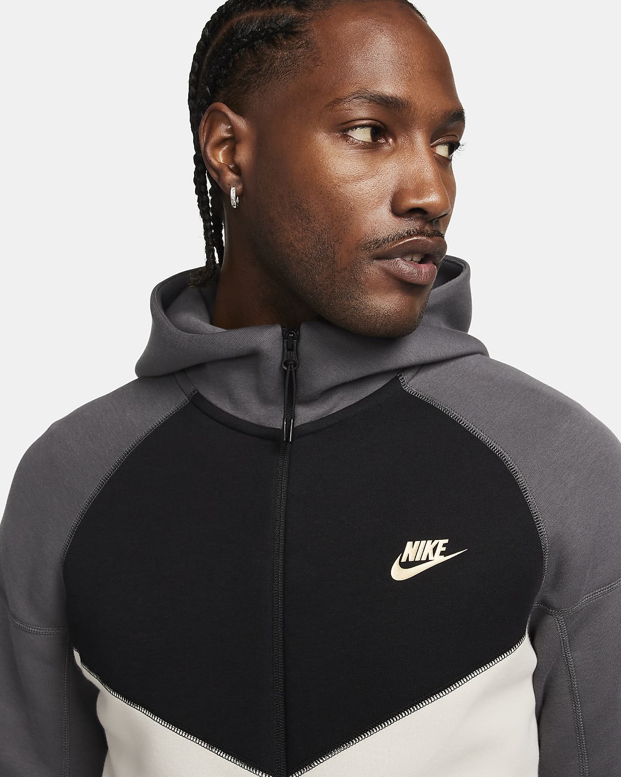 Nike Tech Windrunner Mens Fleece Full Zip Hoodie Grey 885904-032 – Shoe  Palace
