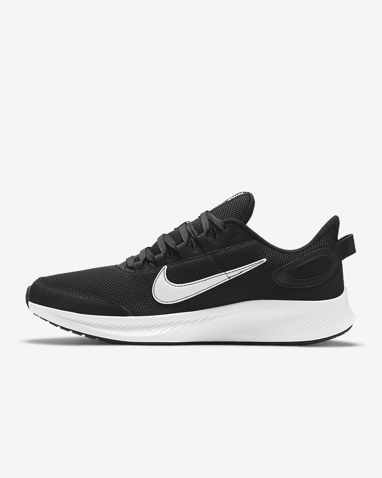 nike black white running shoes