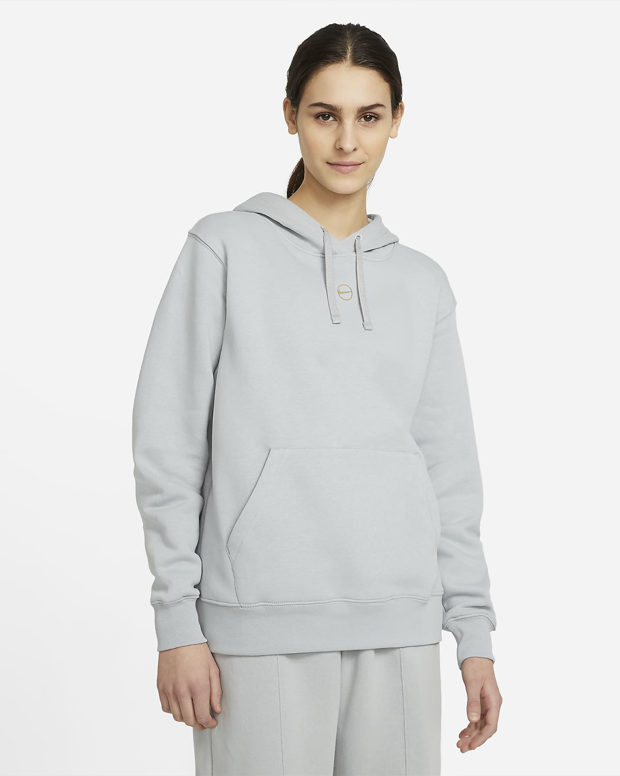 grey nike pullover hoodie women's
