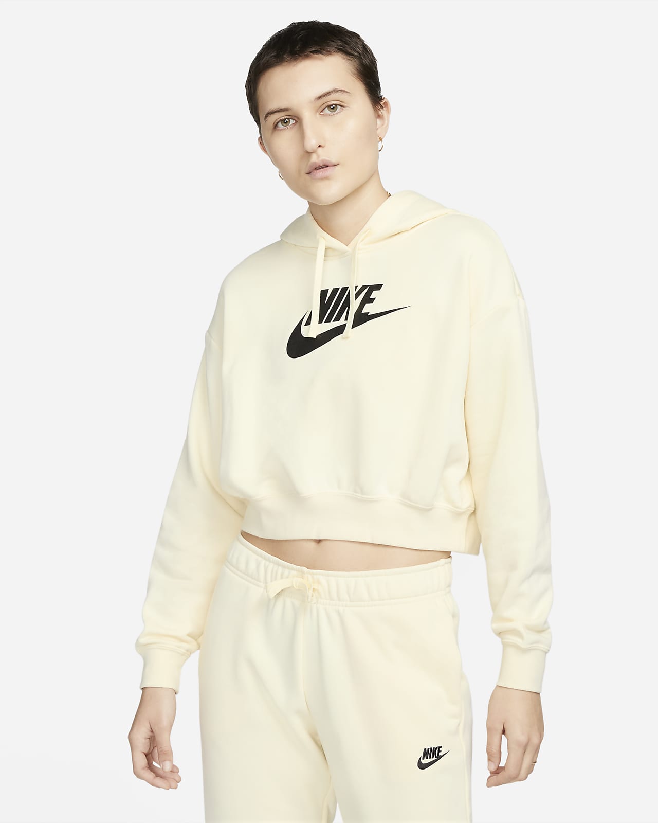 con gorro y gráfico cropped oversized para mujer Nike Sportswear Fleece. Nike MX