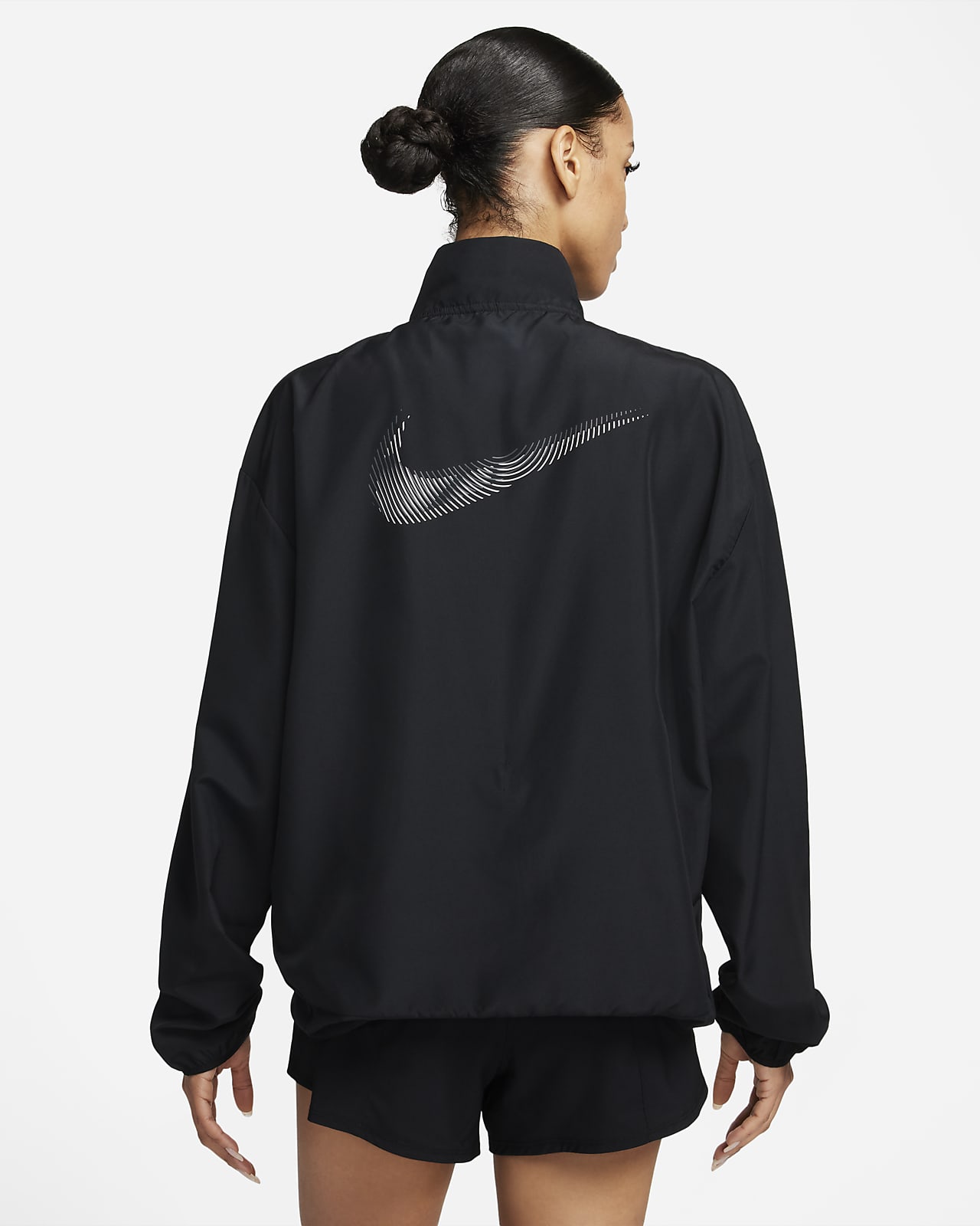 Veste de running imprimée à capuche Nike Swoosh pour femme. Nike BE