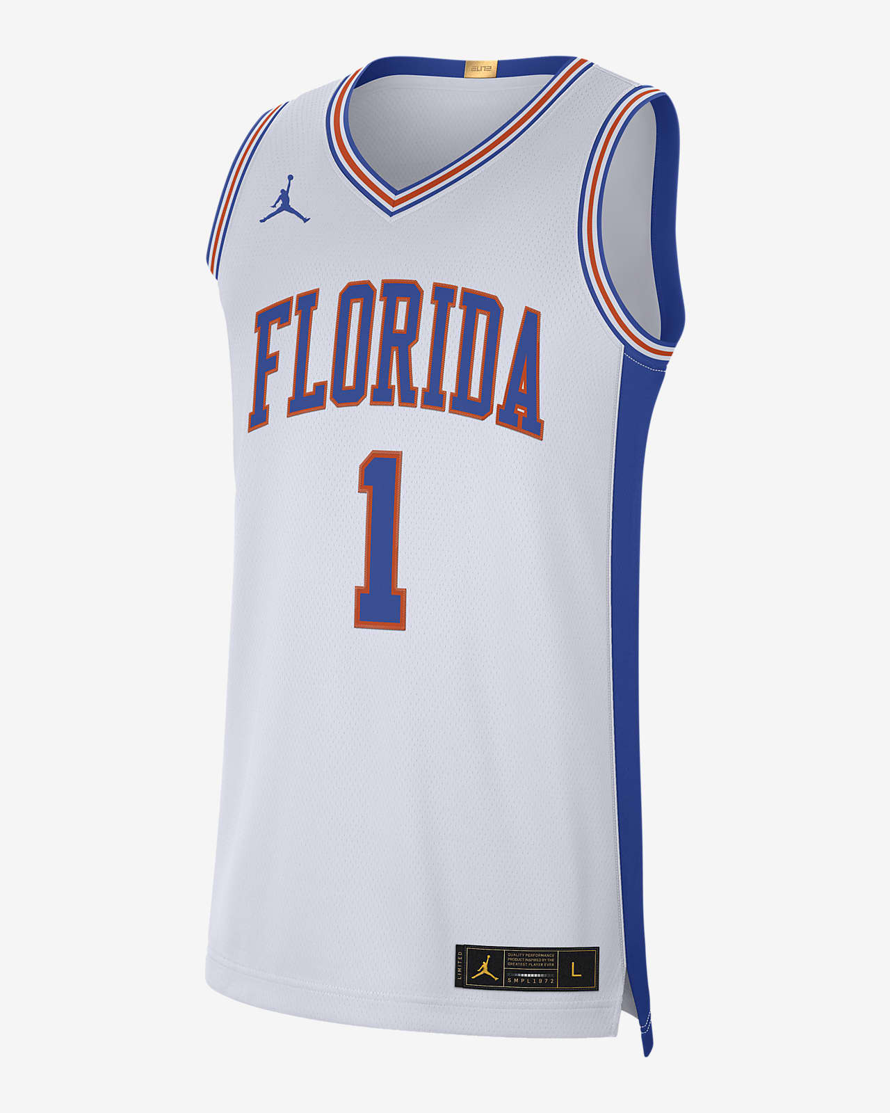 Camiseta de básquetbol limitada para hombre Jordan College Retro (Florida).  