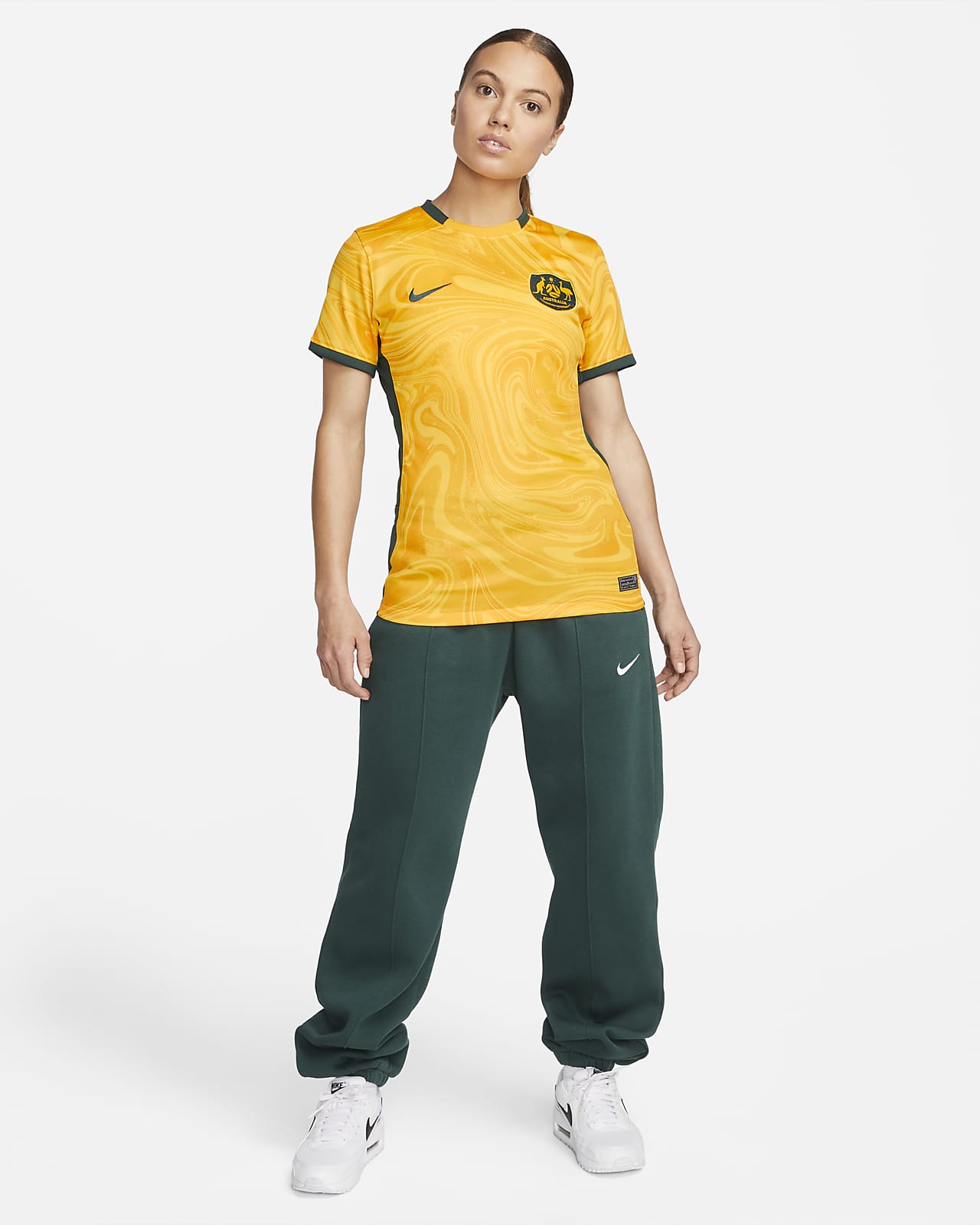 Australia 2023 Stadium Home Women's Nike Dri-FIT Soccer Jersey.