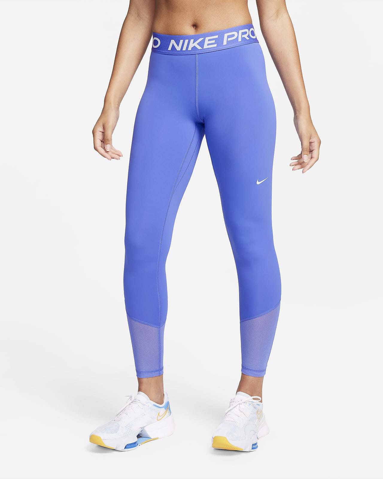 Nike Women's Pro Mid-Rise Allover Print Training Leggings in Blue -  ShopStyle Activewear Pants