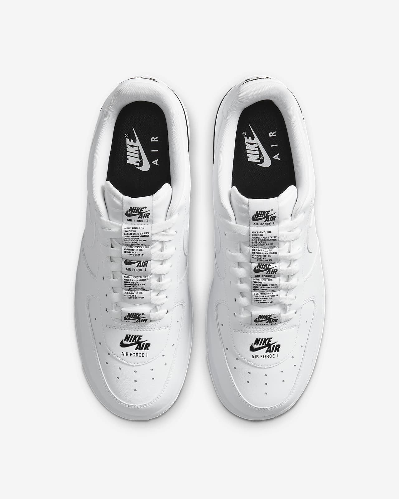 nike air force 1 white with black swoosh