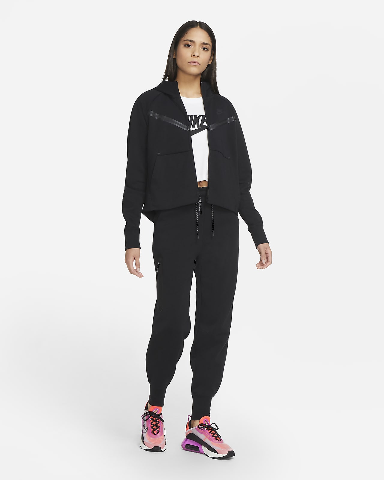 sportswear long zip moletom com capuz nike