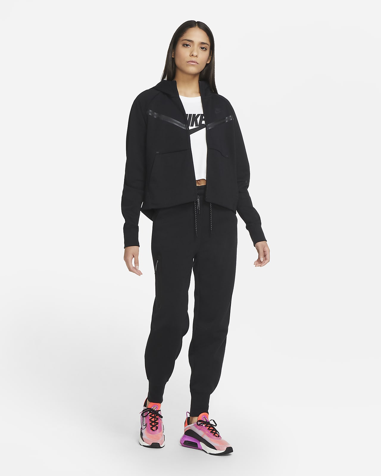 Sudadera con gorro de cierre completo mujer Nike Sportswear Fleece Windrunner. Nike.com