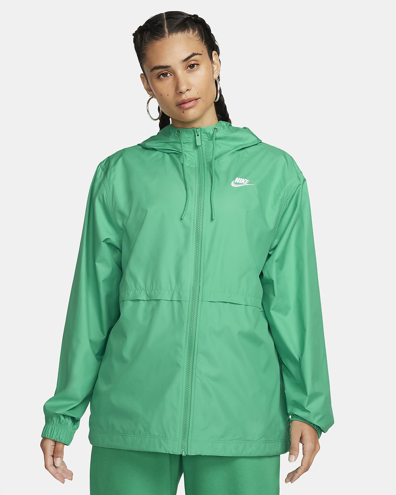 Nike Sportswear Essential Boyfriend Swoosh Women's Woven Jacket White  DM6181-100