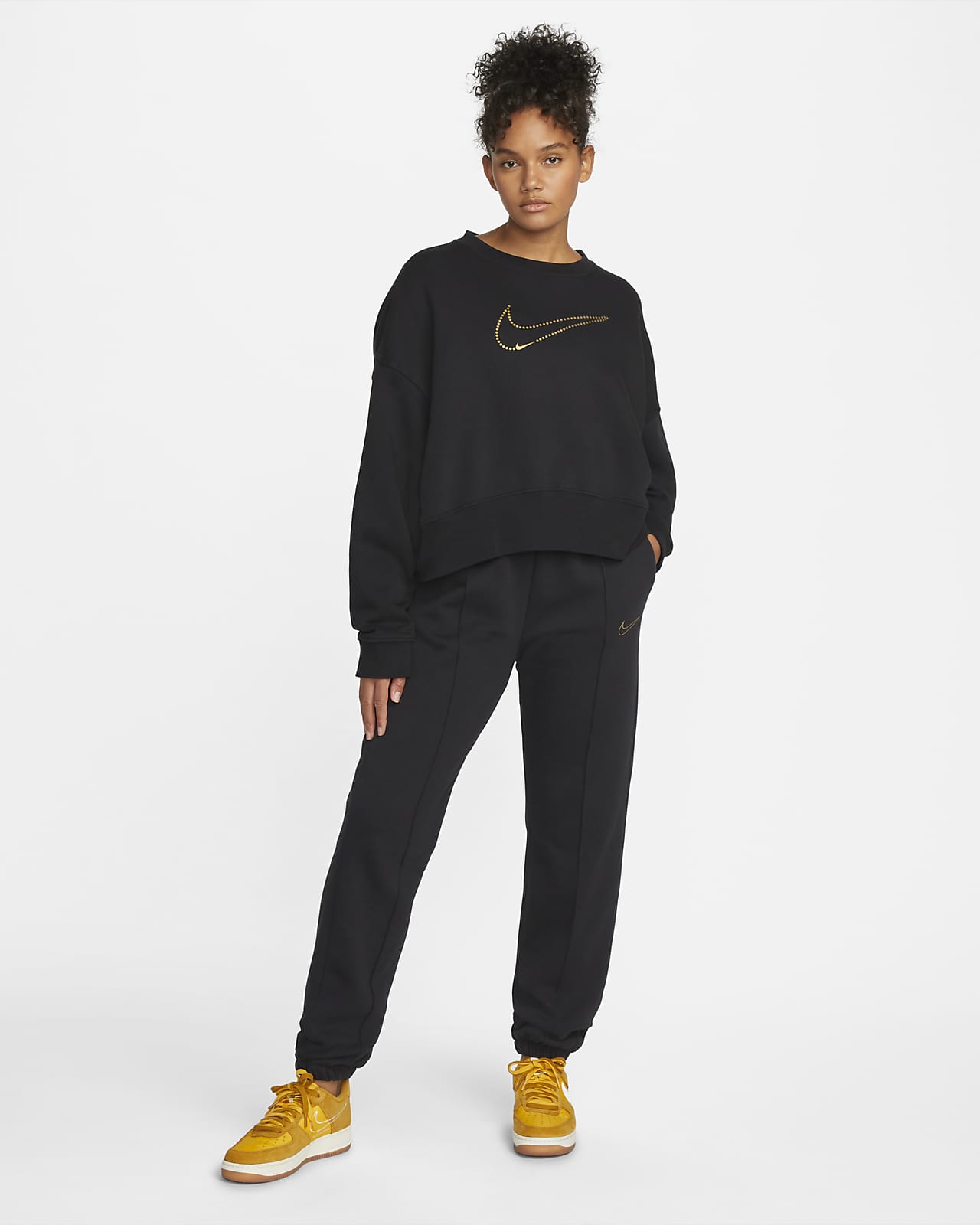 nike metallic fleece pants