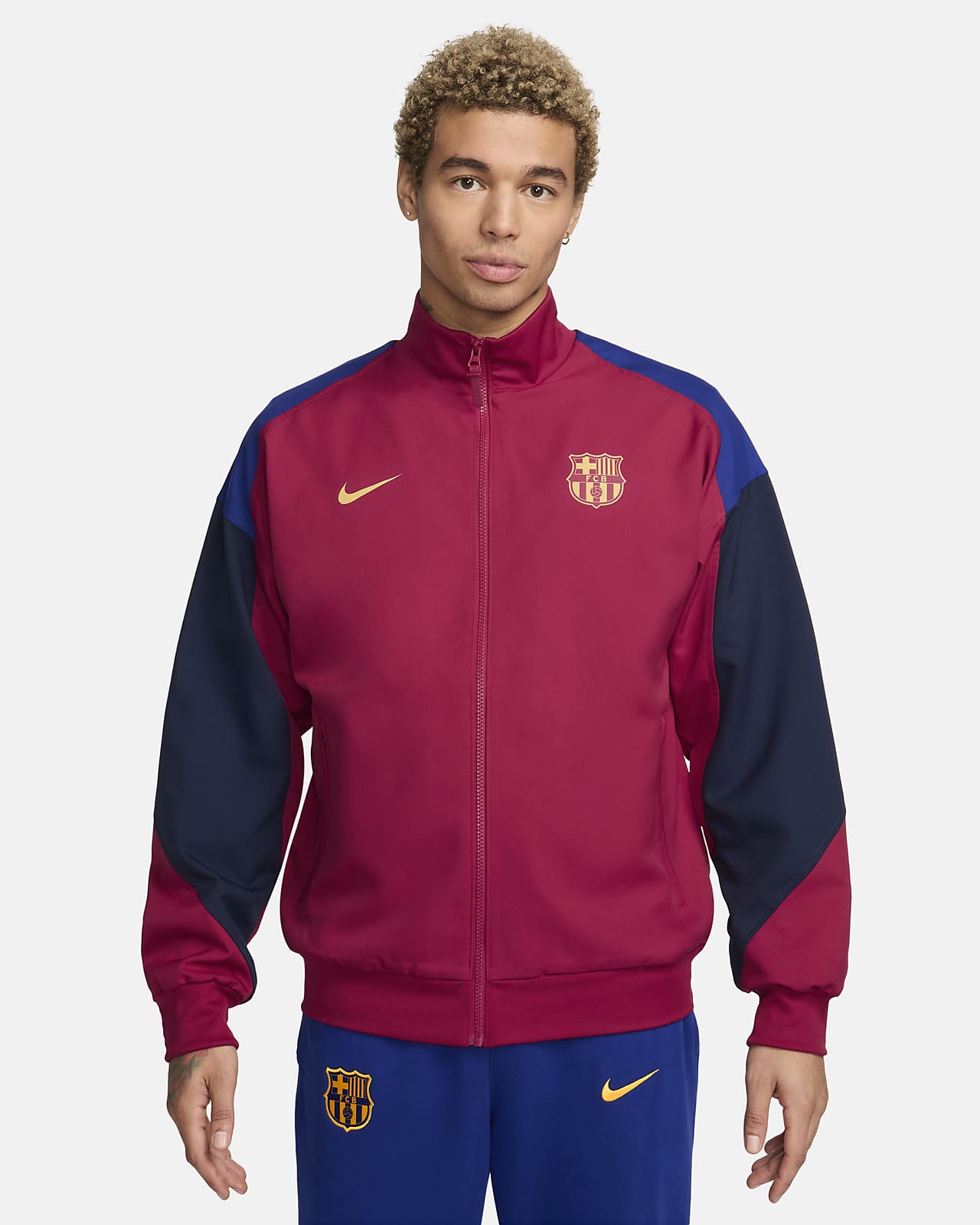 FC Barcelona Strike Nike Dri-FIT futball-melegítőfelső férfiaknak