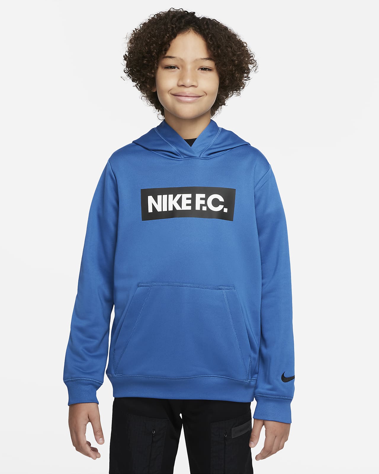 Bluza piłkarska z kapturem dla dużych dzieci Nike F.C.