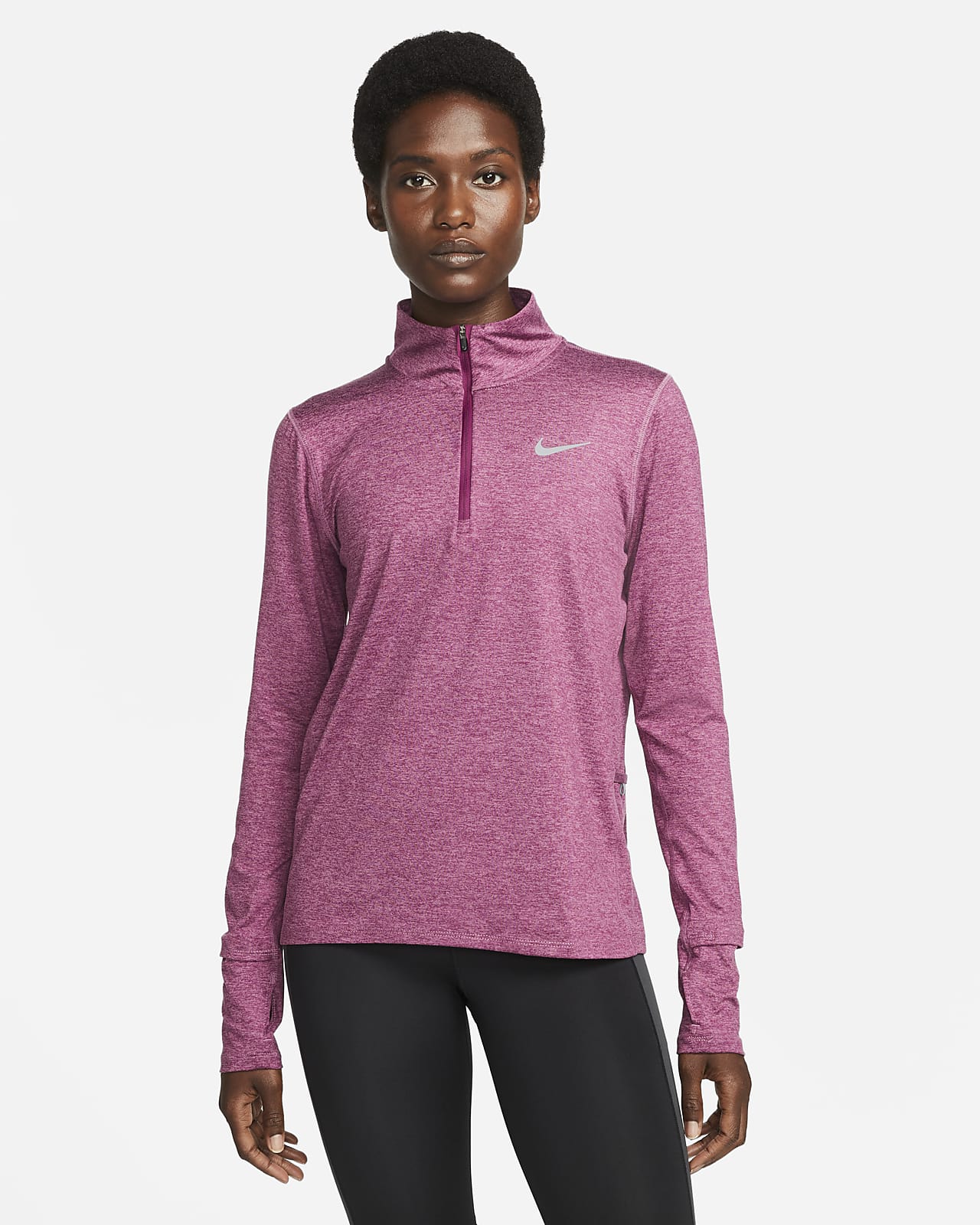 pink zip running top