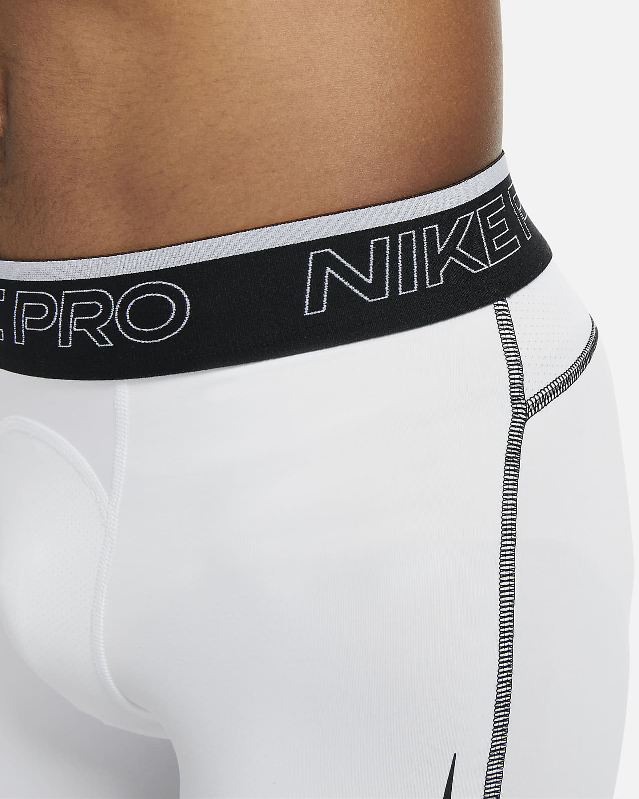 Nike Pro Men's Dri-Fit Shorts, XXL, White/Black/Black