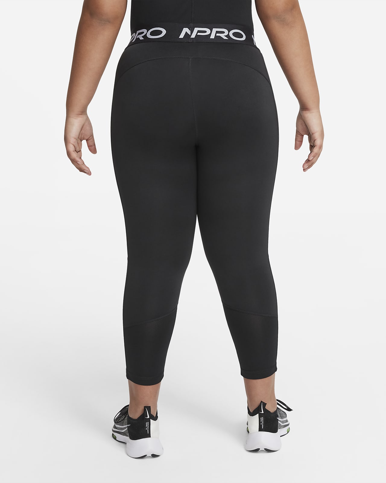 NIKE Womens Dri Fit Capri Leggings UK 12 Medium Black Polyester
